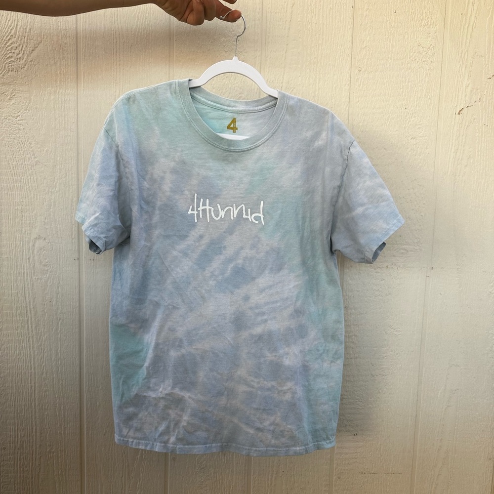4hunnid blue tie dye shirt